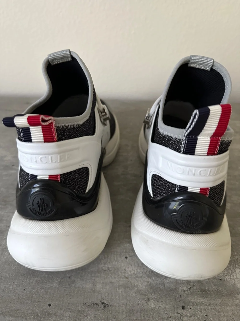 Moncler Black, Silver & White Thelma Sneakers Trainers Size 38 - Picture 5 of 10